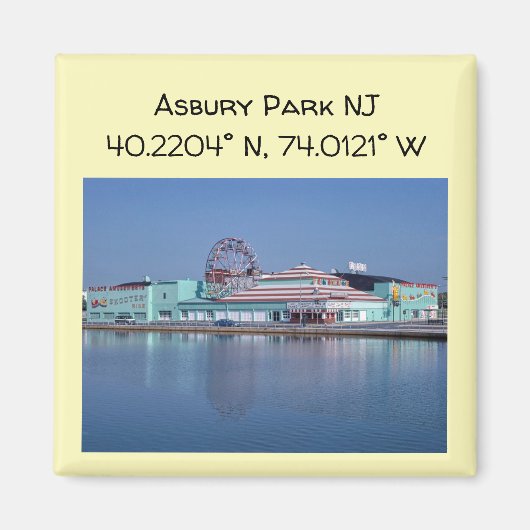 アスベリーパークNJヴィンテージスタイルカラーパーティードリンク マグネット (正面)