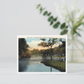 アスベリーパークNJ、サンセットレイク1924ヴィンテージ ポストカード (スタンド正面)