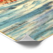 アスベリーパークNJ、ビーチシーン、ヴィンテージ ポスター (角)