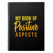 アスペクト前向きブラックイエローミニマル文字 ノートブック (正面)