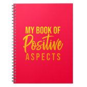 アスペクト前向きレッドイエローミニマル文字 ノートブック (正面)