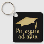 アスペラアドアストララテン引用文ゴールデン卒業 キーホルダー (正面)