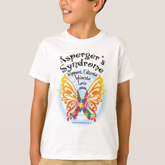 アスペルガー症候群バタフライ3 Tシャツ (正面)