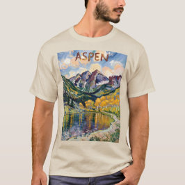 アスペン コロラド ヴァンゴッホ様式の山の風景 Tシャツ