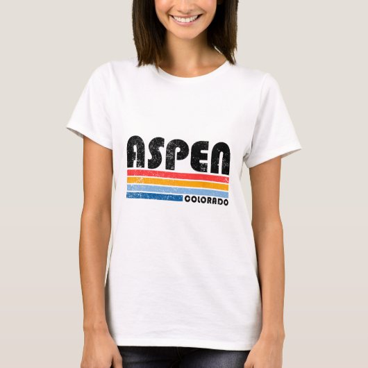 アスペン コロラド 山スキー ヴィンテージ アスペン スキー Tシャツ (正面)
