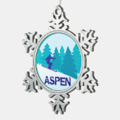 アスペン スキー サークル スノーフレークピューターオーナメント (右)