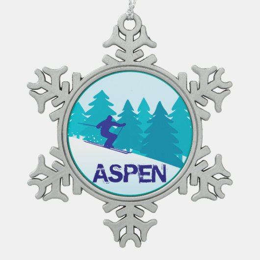アスペン スキー サークル スノーフレークピューターオーナメント (正面)