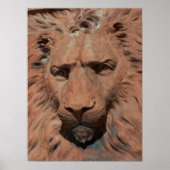 アスラン獅子彫り石レリーフ、 浮き彫り聖オーガスティン写真 ポスター (正面)