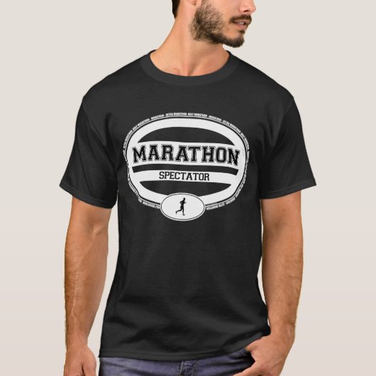 アスリートおよび見物人のためのマラソンの楕円形 Tシャツ (正面)