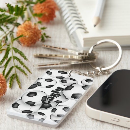 アスリートのサッカーボールの名前クラスター キーホルダー (正面右)