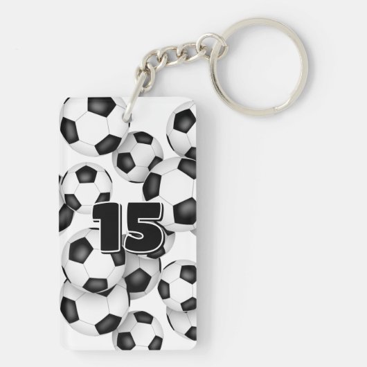 アスリートのサッカーボールの名前クラスター キーホルダー (裏面)