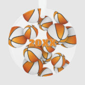 アスリートの名前（オレンジ色の白いバスケットボール） オーナメント (裏面)