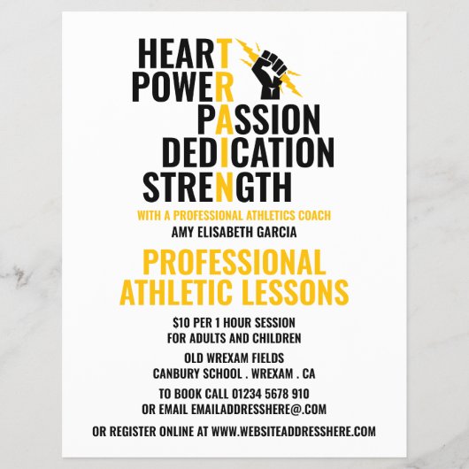 アスリートの特徴，アスレチック広告レッスン チラシ (正面)