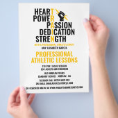 アスリートの特徴，アスレチック広告レッスン チラシ (手)