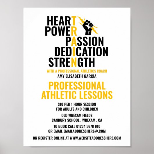 アスリートの特徴，アスレチック広告レッスン ポスター (正面)