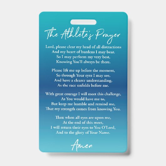 アスリートの祈り 水泳バッグタグ バッジ (Front)