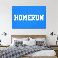 アスリートらしい明るい青色のスポーツ風ホワイトHOMERUN（ホームラン）文字 