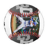 アスリートグラッドブラックグラデーション卒業写真野球 野球ボール (裏面)