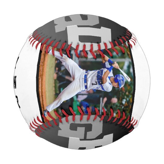 アスリートグラッドブラックグラデーション卒業写真野球 野球ボール (裏面)