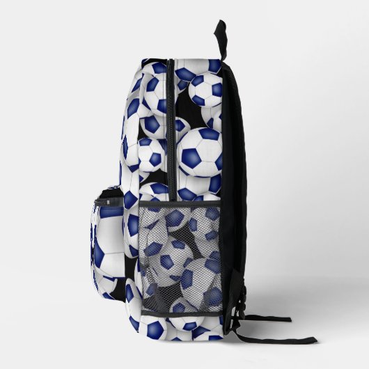 アスリートモノグラムのの白いサッカーボール プリントバックパック (右)