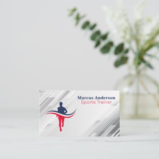 アスリートランナーロゴ | パーソナルトレーナー 名刺 (スタンド正面)