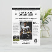 アスリート卒業招待状スポーツ新聞 招待状 (スタンド正面)