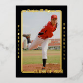 アスリート卒業発表 箔招待状 (正面)