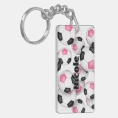 アスリート名の一群のブラックピンクのサッカーボール キーホルダー (正面左)