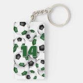 アスリート名の塊の緑の黒いサッカーボール キーホルダー (裏面)