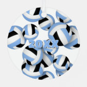 アスリート名リトルブルーバレーボールキープサケ メタルオーナメント (裏面)