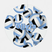 アスリート名リトルブルーバレーボールキープサケ メタルオーナメント (正面)