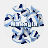 アスリート名リトルブルー海軍バレーボール記念ボール メタルオーナメント (正面)