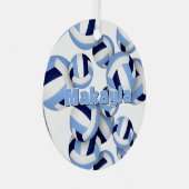 アスリート名リトルブルー海軍バレーボール記念ボール メタルオーナメント (正面右)