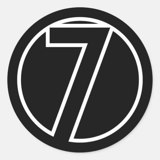 アスリート数値7円図形 ラウンドシール (正面)