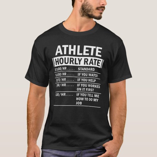 アスリート時給の労働料金ジョブホブおもしろいー Tシャツ (正面)