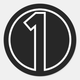 アスリート番号1の円図形 ラウンドシール