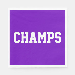 アスリート風 スポーティーな明るいパープルのCHAMPSホワイト文字 スタンダードランチョンナプキン