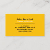 アスリート、スポーツマン、スポーツコーチの特徴 名刺 (裏面)