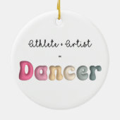 アスリート+ Artist = Dancer, gifT おもしろい for Dancer セラミックオーナメント (裏面)