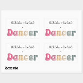 アスリート+ Artist = Dancer, gifT おもしろい for Dancer 長方形シール (シート)