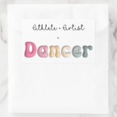 アスリート+ Artist = Dancer, gifT おもしろい for Dancer 長方形シール (バッグ)