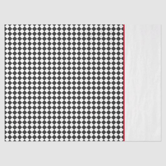 アスレチック市松模様にパターンスポーツチームカラーズレッド 薄葉紙 (正面)