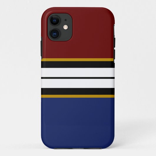 アスレチック深いレッド白黒ネイビーレースストライプズ Case-Mate iPhoneケース (裏面)