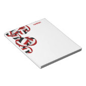アスレチック赤黒チームカラーバレーボールアクセント ノートパッド (アングル)