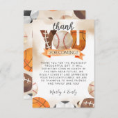 アスレチック・スポーツ感謝していボール・カード・ノート エンクロージャーカード (正面/裏面)