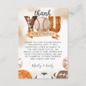 アスレチック・スポーツ感謝していボール・カード・ノート エンクロージャーカード (正面)