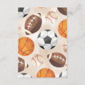 アスレチック・スポーツ感謝していボール・カード・ノート エンクロージャーカード (裏面)