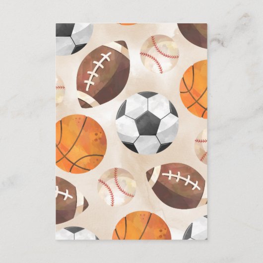 アスレチック・スポーツ感謝していボール・カード・ノート エンクロージャーカード (裏面)