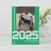 アスレチック フォト 卒業パーティー グリーン 招待状 (スタンド正面)