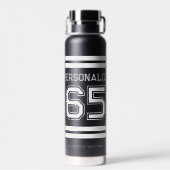 アスレッストライプトカスタムジャージー番号ホット・コールド ウォーターボトル (背面)